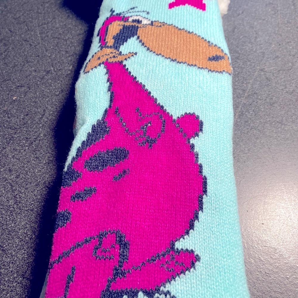 Sherpa Lined Socks slid proof one size soft warm non skid new Dino the dinosaur